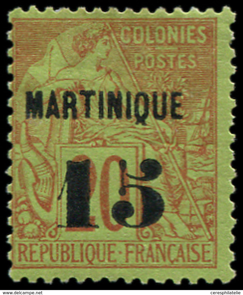 * MARTINIQUE 5 : 15 Sur 20c. Brique Sur Vert, TB - Sonstige & Ohne Zuordnung