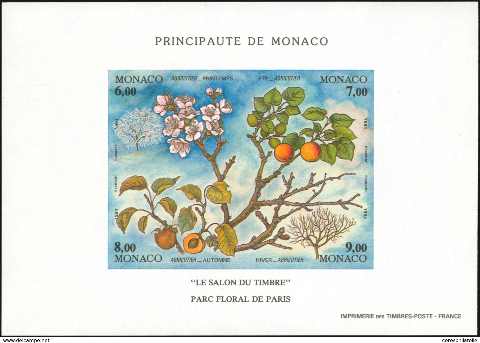 ** MONACO BF 67a : Parc Floral De Paris, NON DENTELE, TB - Blocks & Kleinbögen