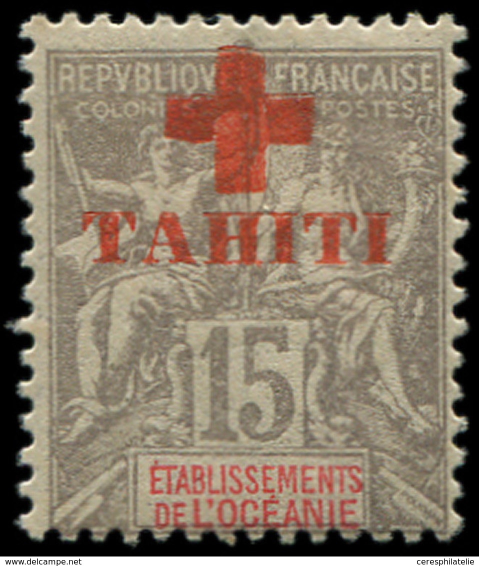 * TAHITI 35 : 15c. Gris, Surcharge Croix Rouge, TB - Sonstige & Ohne Zuordnung