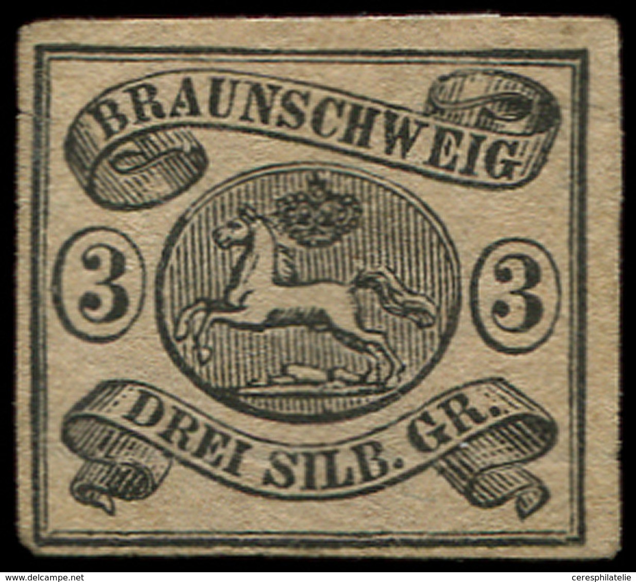 (*) ALLEMAGNE (ANCIENS ETATS) BRUNSWICK 9 : 3s. Noir Sur Rose, TB. C - Braunschweig