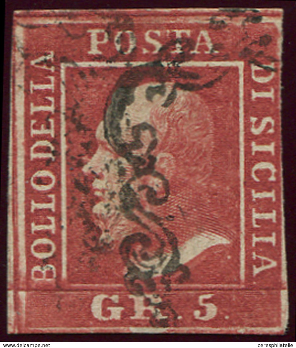 ITALIE (ANCIENS ETATS) DEUX SICILES 21d : 5g. Rouge Sang, Touché, Obl., B/TB. D - Neapel