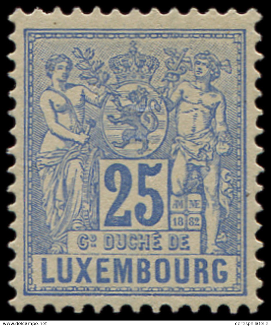 * LUXEMBOURG 54 : 25c. Outremer, Infime Ch., TB - 1852 Wilhelm III.