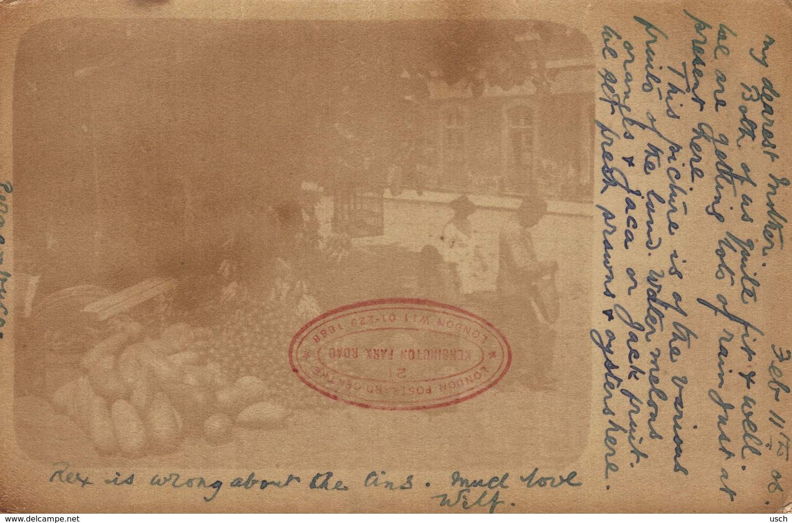 BRAZIL - BRASIL - PERNAMBUCO, The Fruit Market, RPPC + PHILA - RARE !!!! - Recife