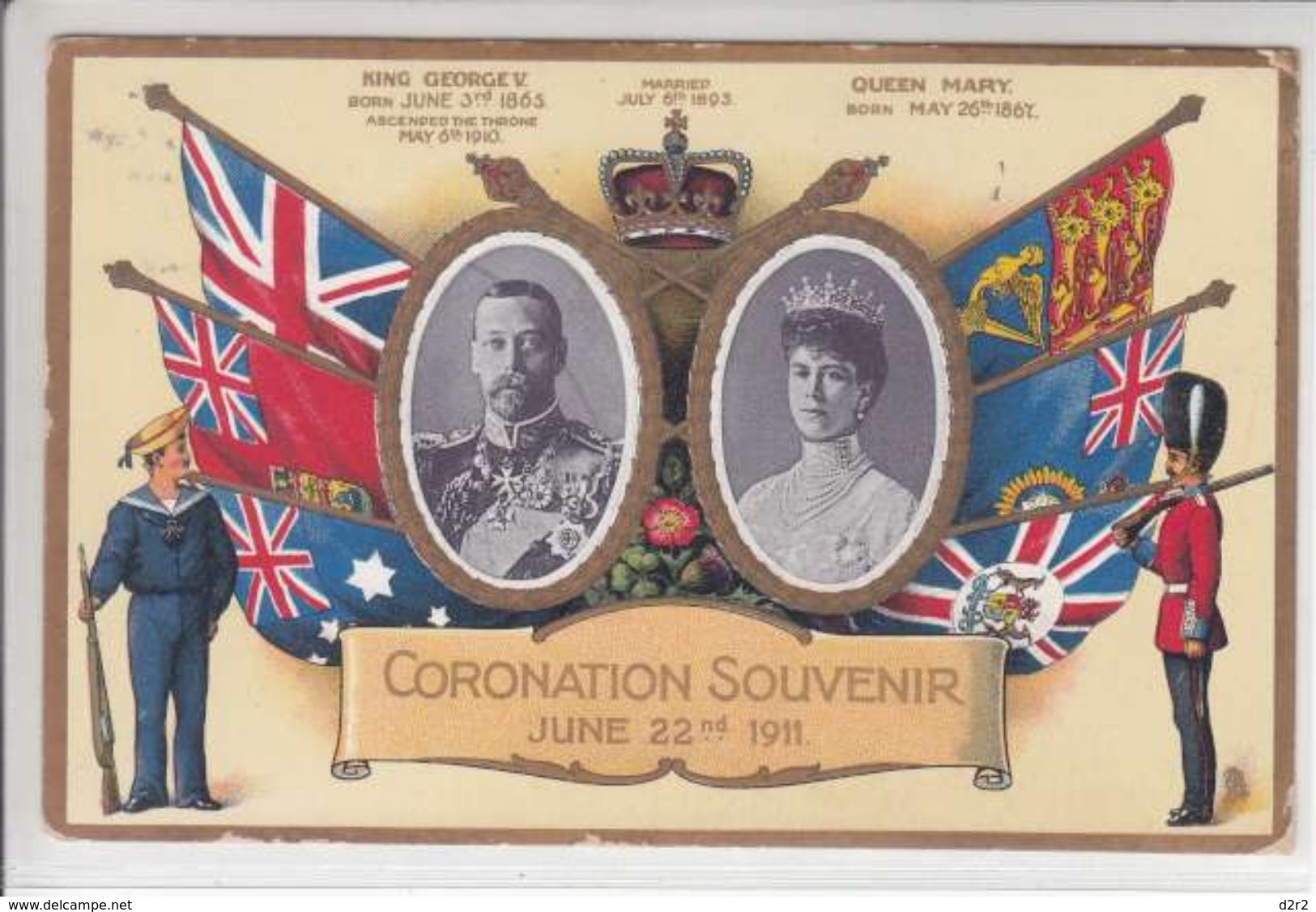 CORONATION SOUVENIR - JUNE 22,1911 - LE ROI ET LA REINE - POUR LA SUISSE (ST-IMIER) 22.06.11 -RR - Autres & Non Classés