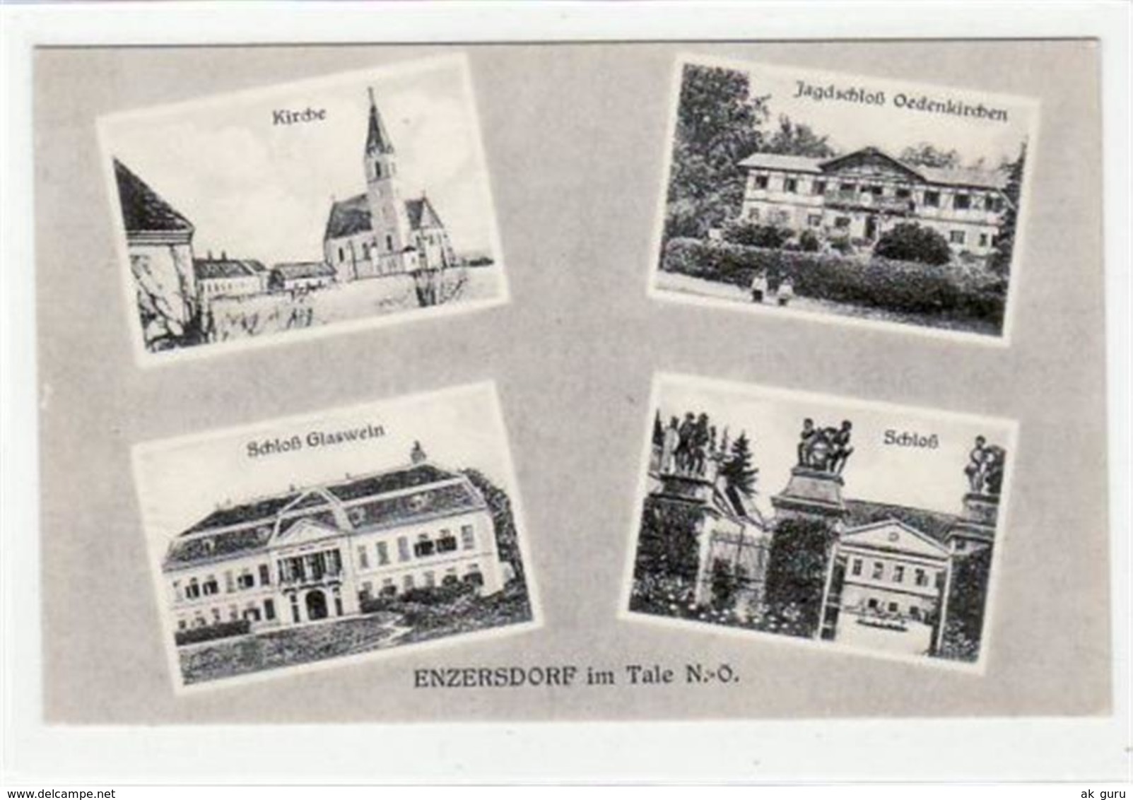 39006001 - Enzersdorf Im Tale. Kirche Schloss Glaswein Jagdschloss Schloss Gelaufen Am 28.05.1925. - Autres & Non Classés