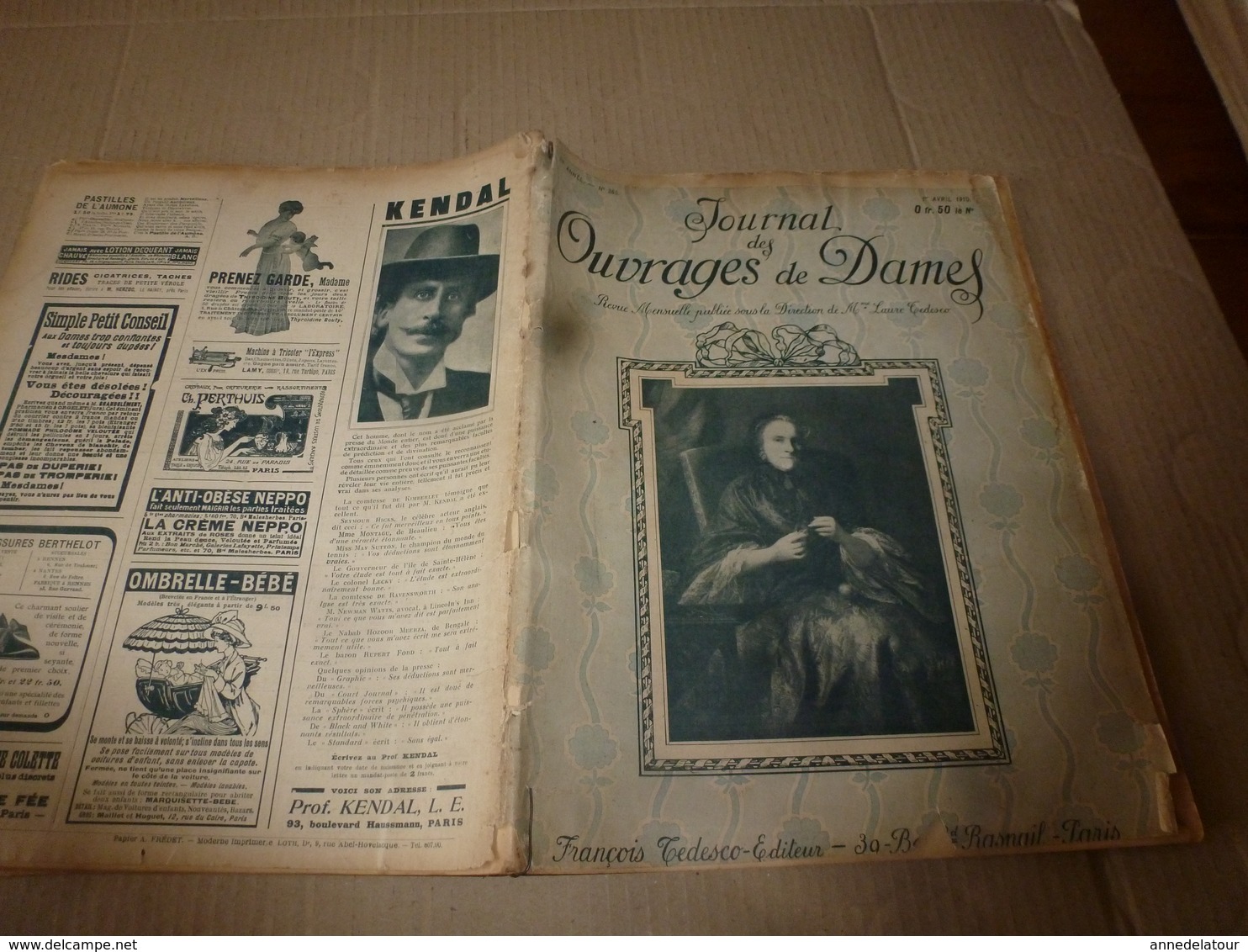 1910 JOURNAL Des OUVRAGES De DAMES & Dessins Décalquables Au Fer Chaud ;Le LIT(antiquité à Nos Jours); Par Laure Tedesco - Dentelles Et Tissus