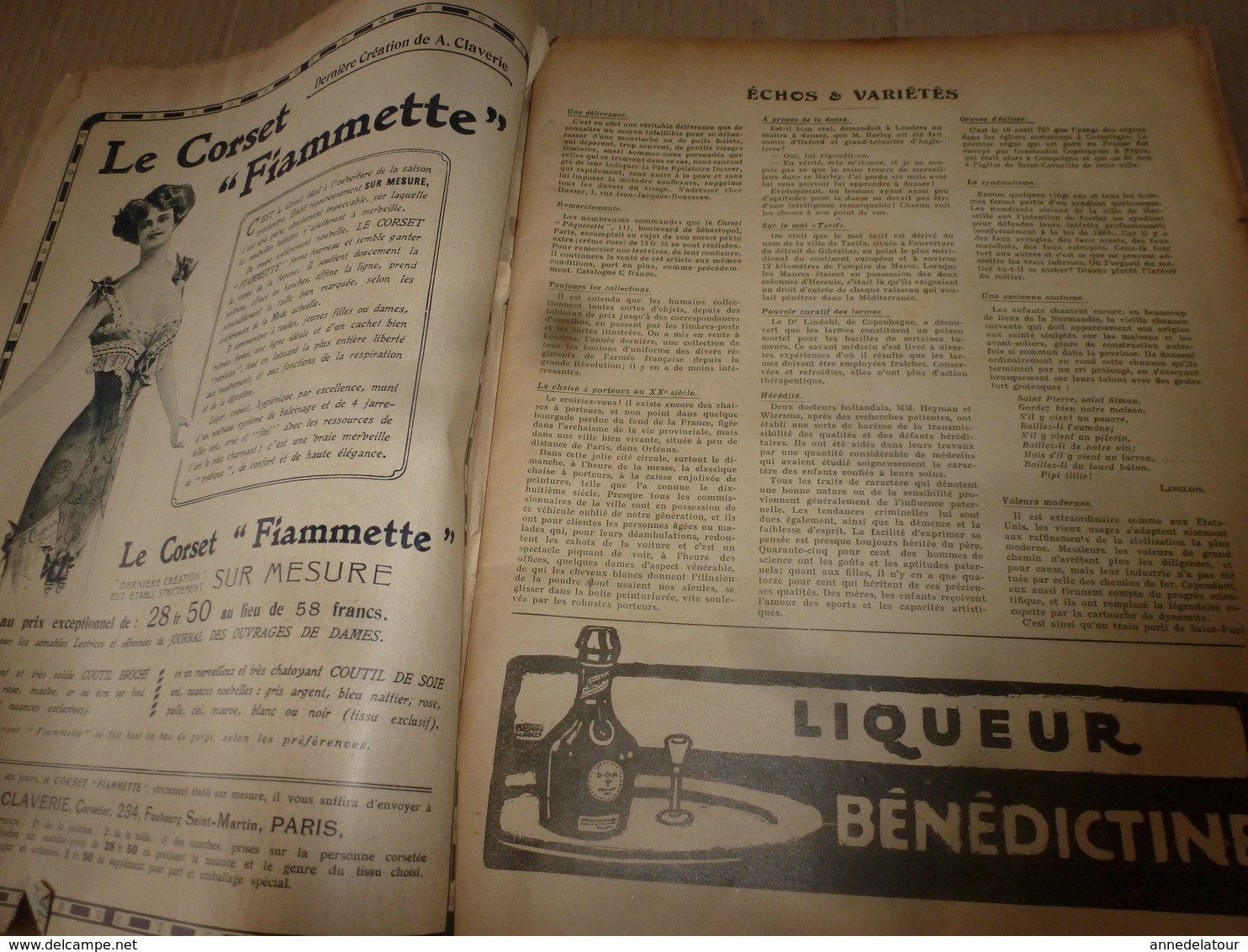 1910 JOURNAL Des OUVRAGES De DAMES & Dessins Décalquables Au Fer Chaud ;Le LIT(antiquité à Nos Jours); Par Laure Tedesco - Spitzen Und Stoffe