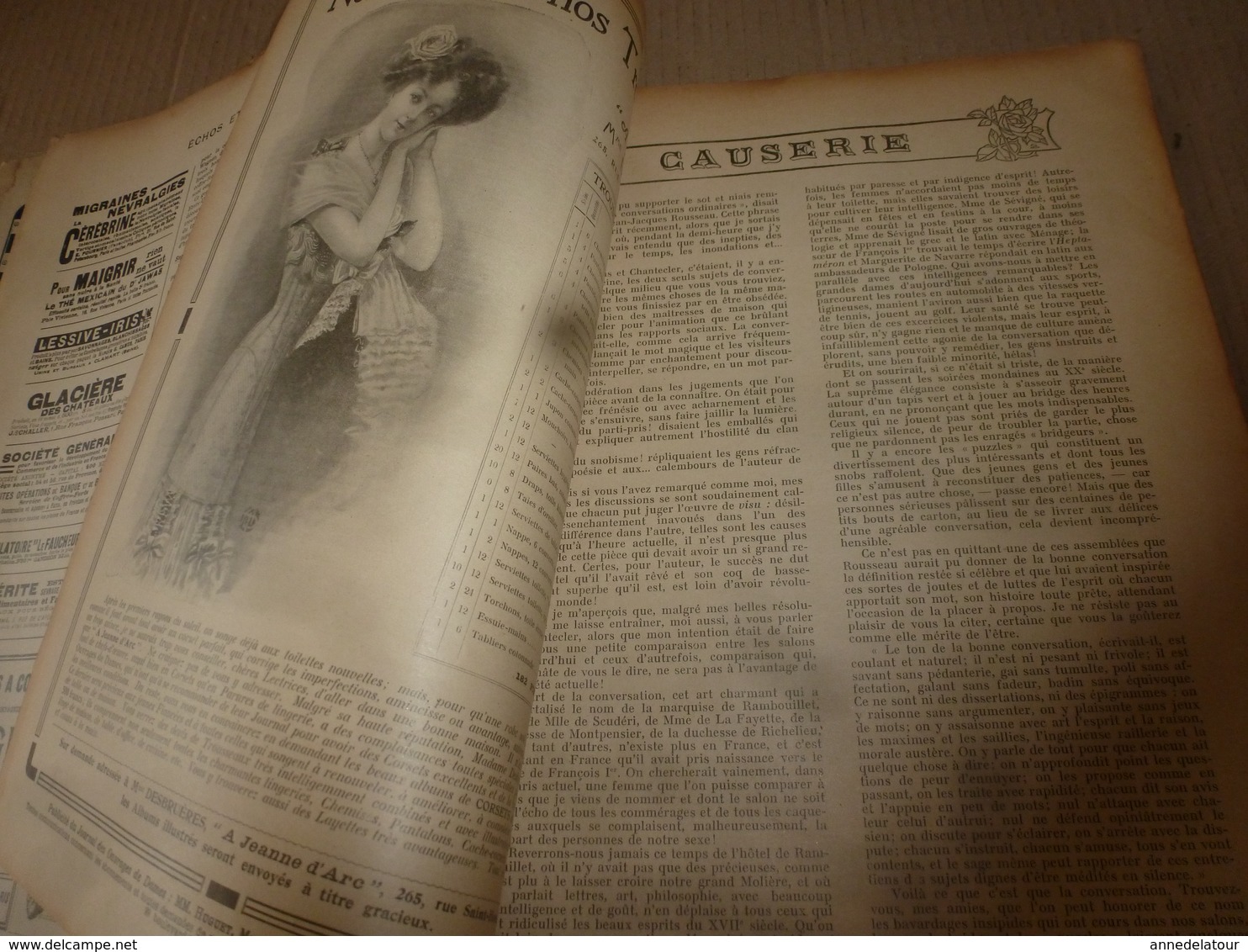 1910 JOURNAL Des OUVRAGES De DAMES & Dessins Décalquables Au Fer Chaud ;Le LIT(antiquité à Nos Jours); Par Laure Tedesco - Dentelles Et Tissus