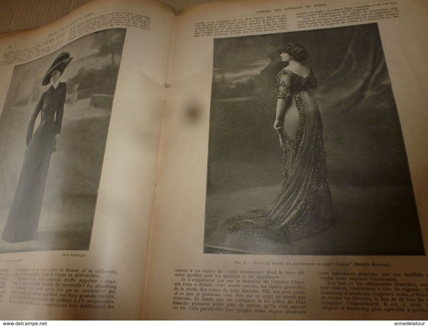 1910 JOURNAL des OUVRAGES de DAMES & dessins décalquables au fer chaud ;Le LIT(antiquité à nos jours); par Laure Tedesco