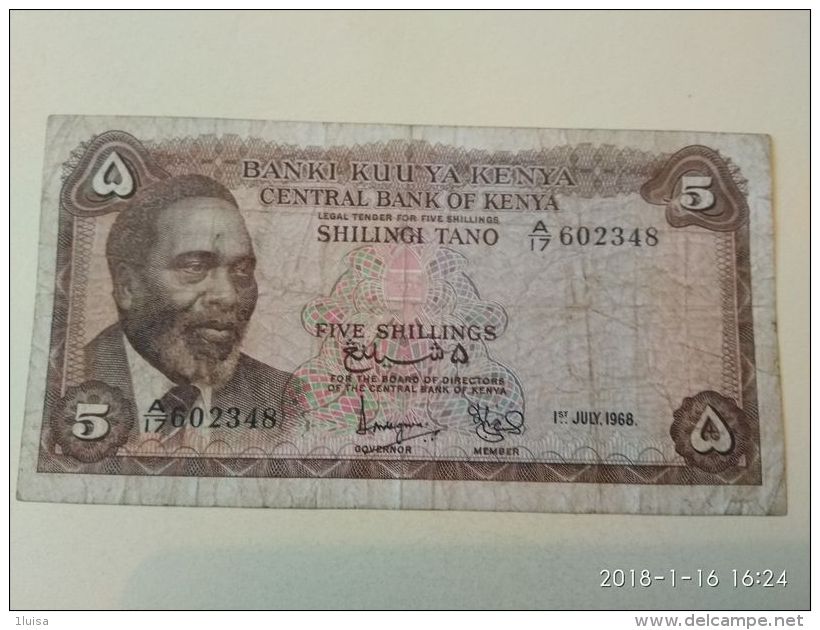 5  Schillings 1968 - Kenia