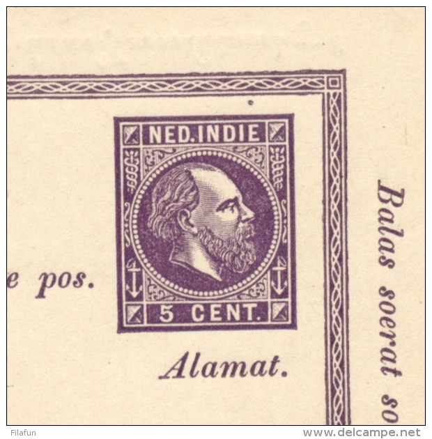 Nederlands Indië - 1874 - 5+5 Cent Willem III, Briefkaart G2a / H&amp;G 3 - Ongebruikt - Nederlands-Indië