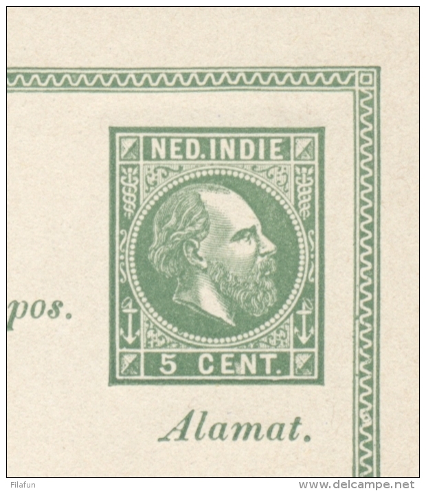 Nederlands Indië - 1885 - 5 Cent Willem III, Briefkaart G6 / H&amp;G 6 - Ongebruikt - Nederlands-Indië