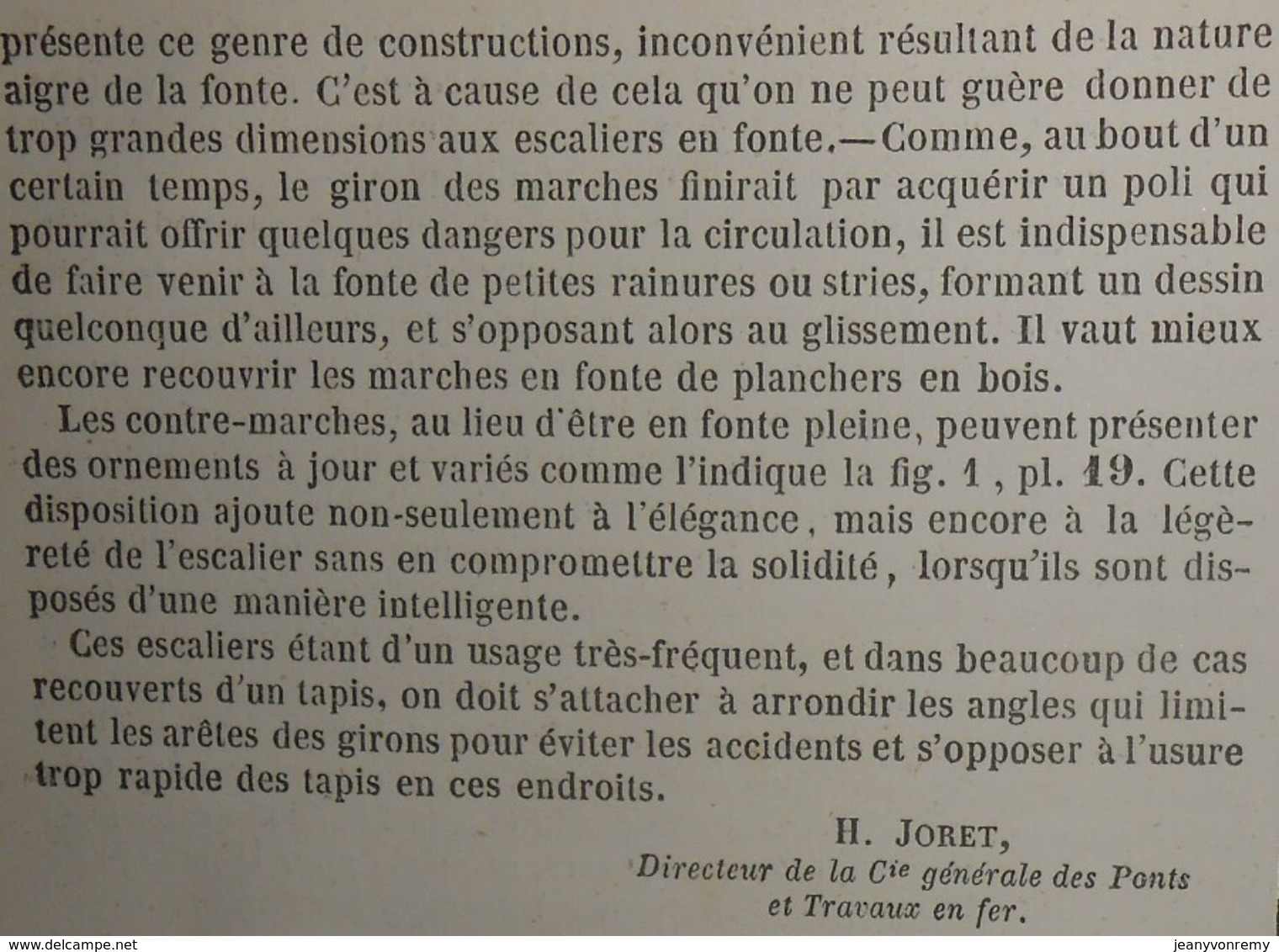 Plan D'un Escalier Tournant En Fonte. 1858 - Public Works