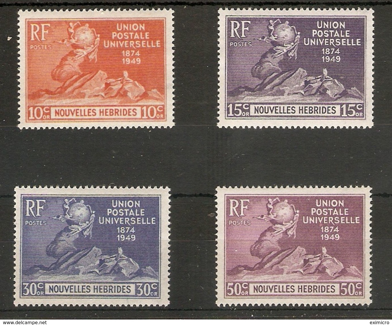 NEW HEBRIDES (NOUVELLES HEBRIDES) 1949 UPU SET SG F77/F80 UNMOUNTED MINT Cat £24 - Ungebraucht