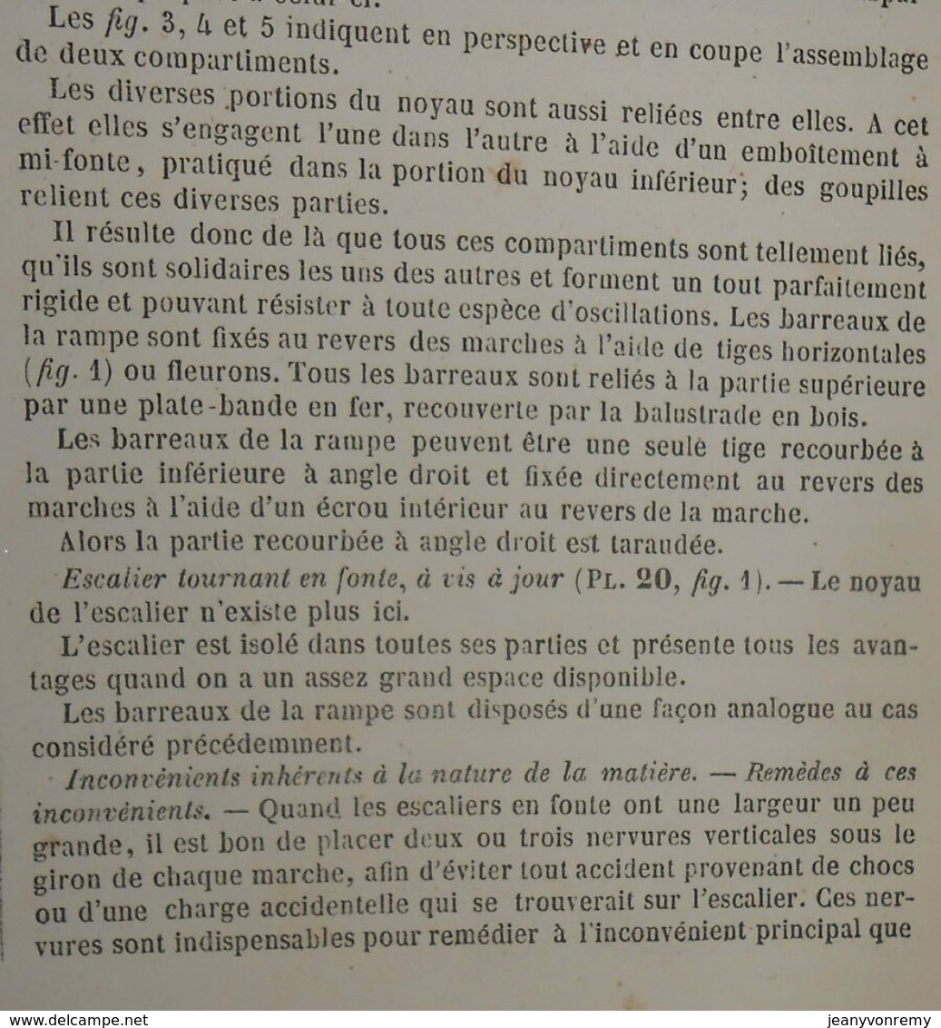 Plan D'un Escalier Tournant En Fonte à Noyau Creux. 1858 - Public Works