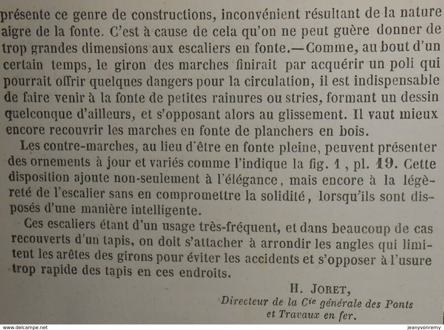 Plan D'un Escalier Tournant En Fonte à Noyau Creux. 1858 - Public Works
