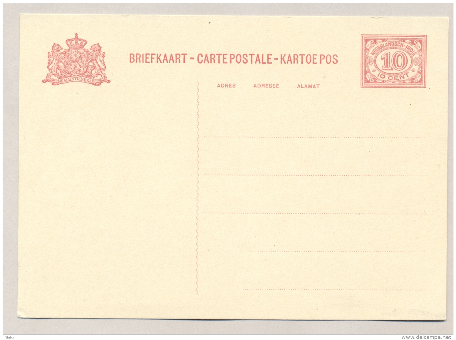 Nederlands Indië - 1930 - 10 Cent Cijfer, Briefkaart G49 / H&amp;G 49 - Ongebruikt - Nederlands-Indië