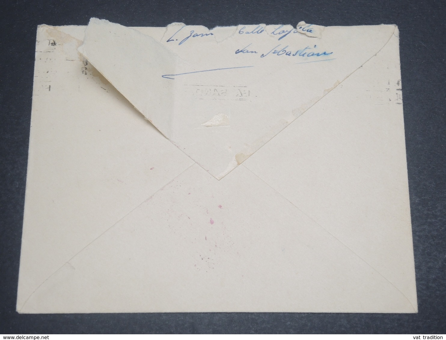 ESPAGNE - Enveloppe De San Sébastien Pour La France En 1937 Avec Cachet De Censure - L 12165 - Republicans Censor Marks