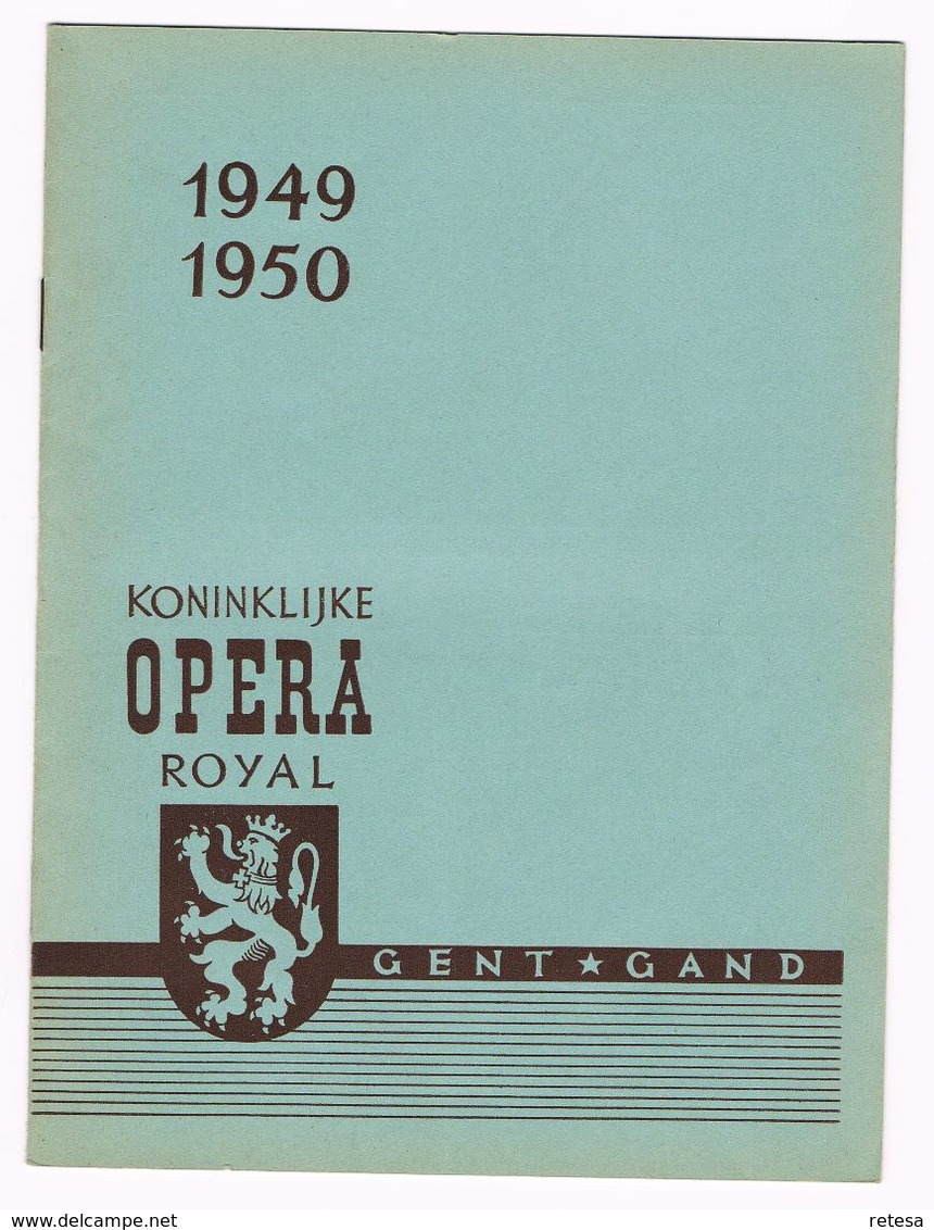 PROGRAMMA OPERA GENT 1949/1950  OPERETTE  JOHANN  STRAUSS  WEENS BLOED - Programmes