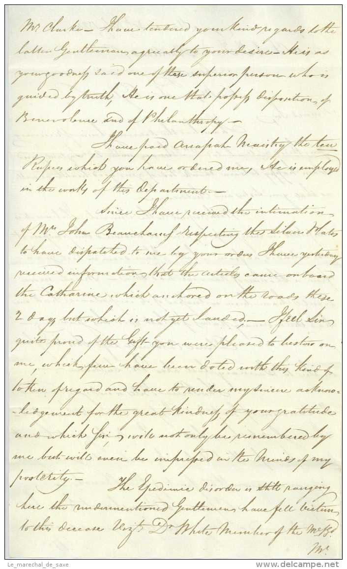 1st Anglo-Burmese-War Madras India 1824 Guernsey De Havilland Chennai Ship Letter - ...-1852 Prephilately