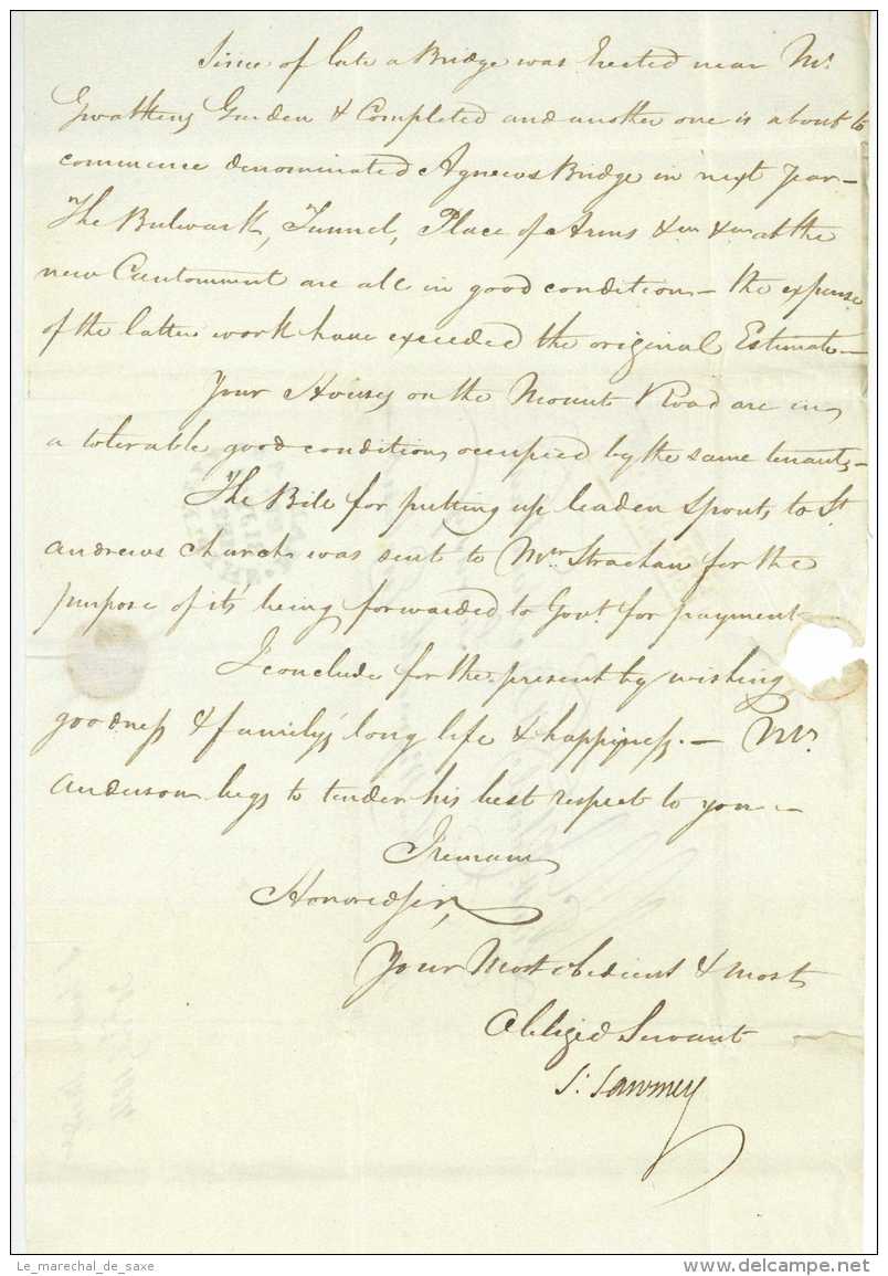 1st Anglo-Burmese-War Madras India 1824 Guernsey De Havilland Chennai Ship Letter - ...-1852 Prephilately