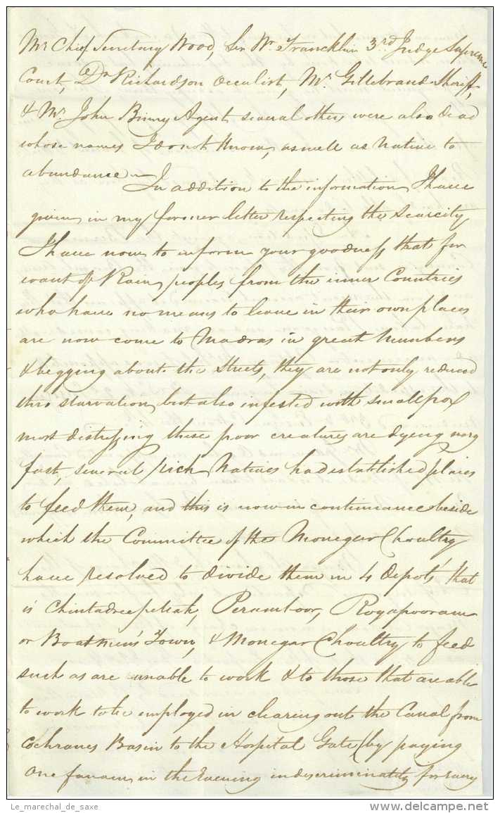 1st Anglo-Burmese-War Madras India 1824 Guernsey De Havilland Chennai Ship Letter - ...-1852 Prephilately