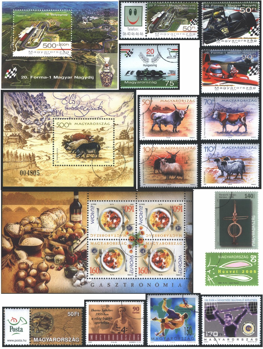 HUNGARY STAMPS, YEAR SET, 2005, CTO, MNH - Full Years