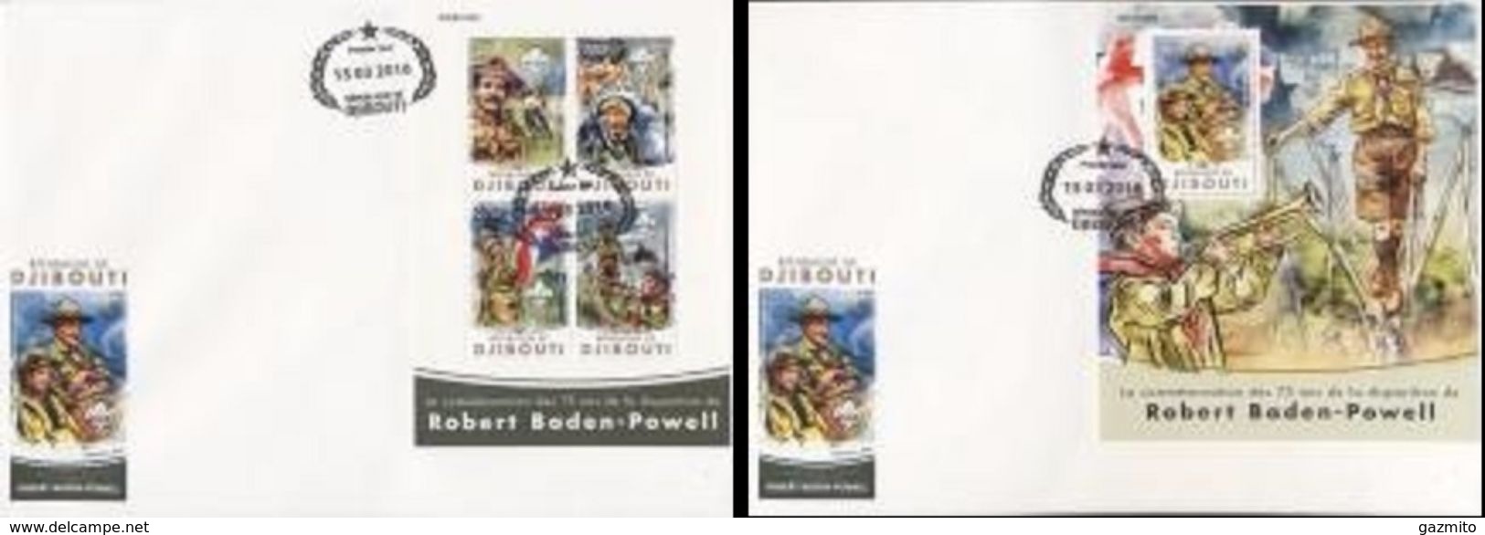 Djibouti 2016, Scout, 4val In BF +BF In 2FDC - Covers & Documents