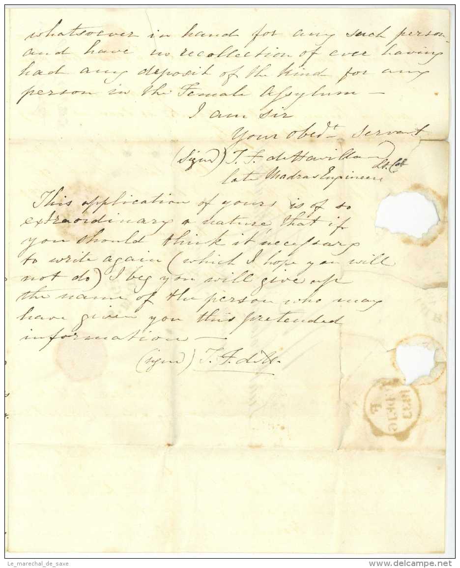 Cooke De Havilland 1833 Ship Letter To Guernsey Madras Chennai East India Company - ...-1852 Prephilately