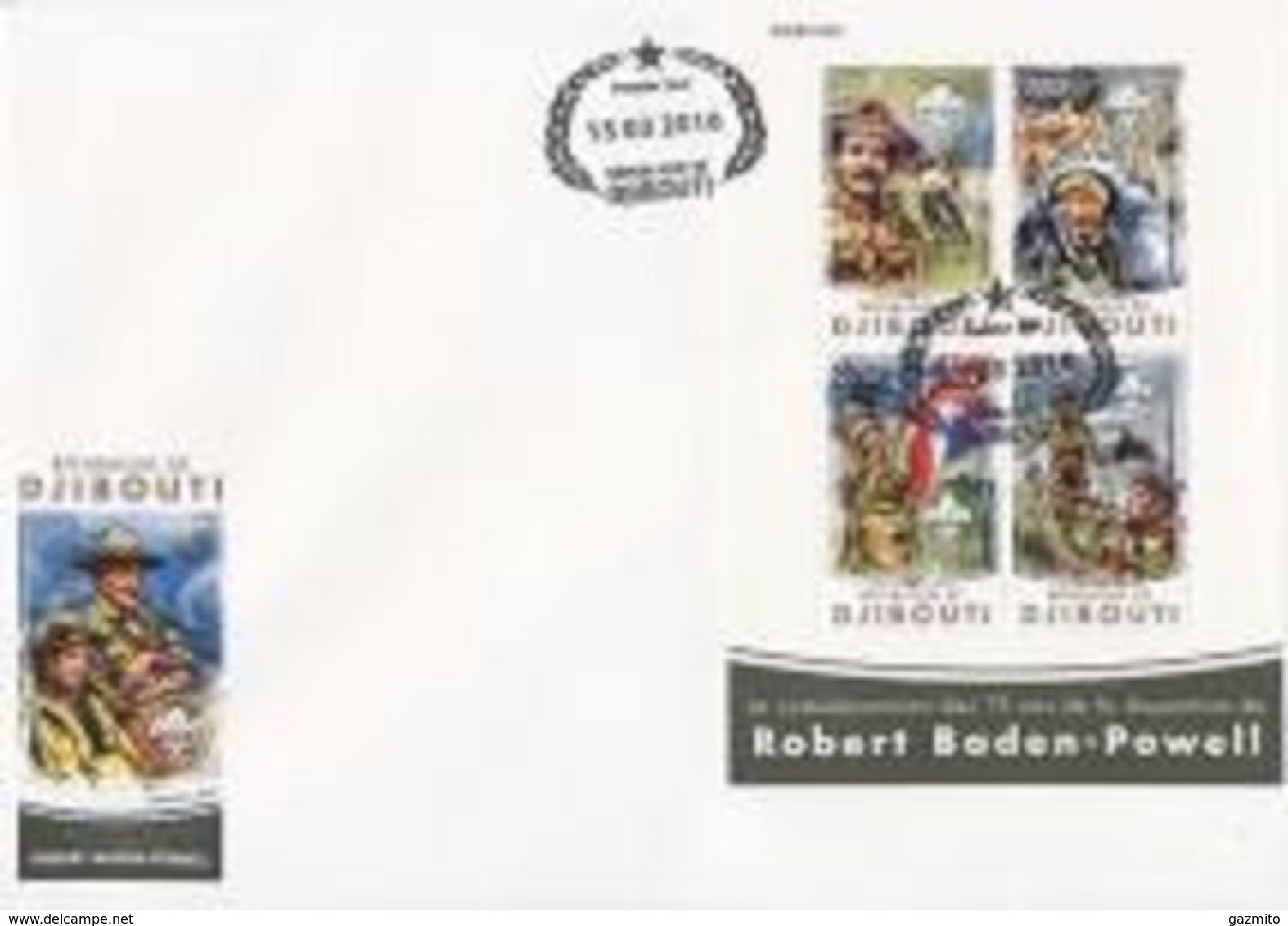 Djibouti 2016, Scout, Indian, 4val In BF IMPERFORATED FDC - Indiens D'Amérique