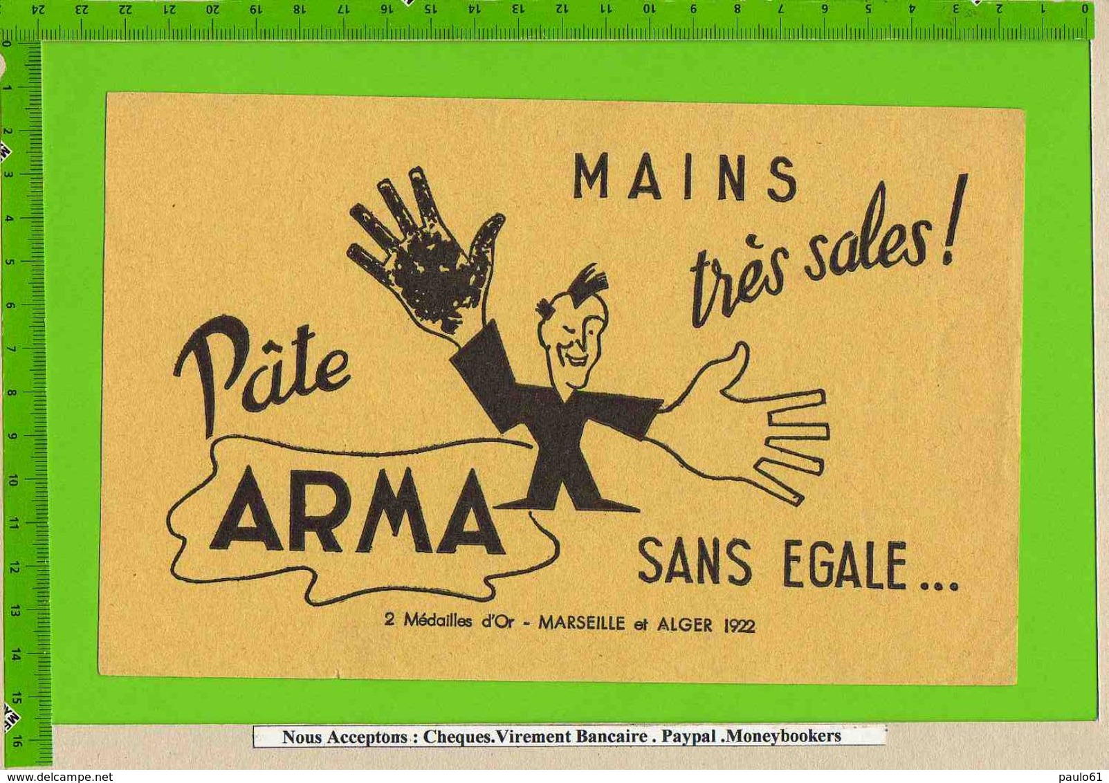 BUVARD & Blotting Paper :  Mains Sales Tres Sales PATE ARMA  Marseille Alger - Parfums & Beauté