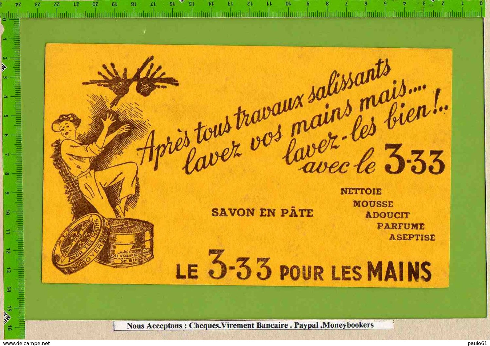 BUVARD & Blotting Paper : Apres Tous Travaux Salissants Lavez Les Mains  Avec 3.33 Savon A Pate - Parfums & Beauté