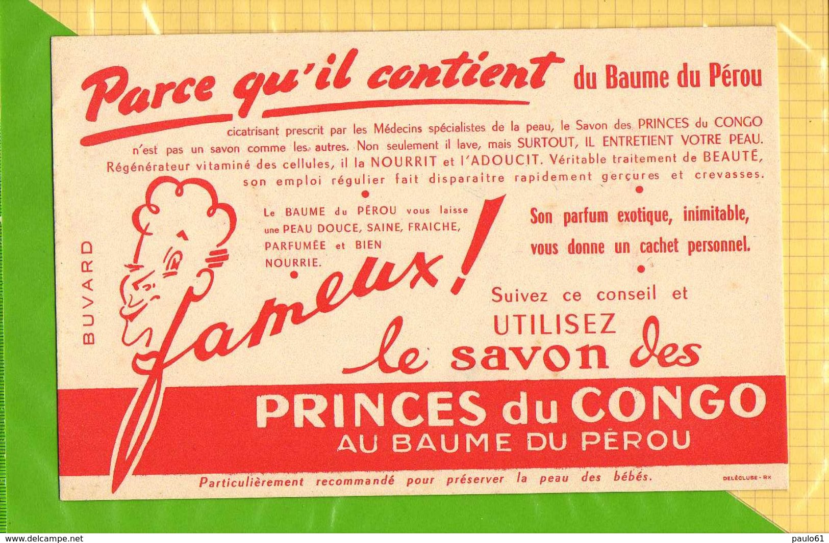 BUVARD Blotter  : Baume Du Perou  Le Savon Des Princes Du Congo - Parfums & Beauté
