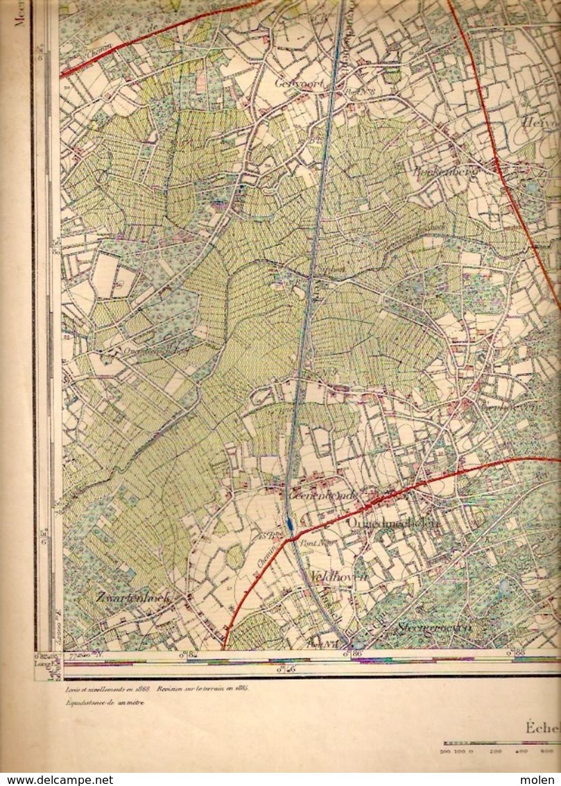 STAFKAART 17/6 Meting 1868 BALEN OLMEN KWAADMECHELEN OOSTHAM HEPPEN GENEBERG ROSSELAAR HOOLST REISBERGEN GERHEIDE S381 - Balen