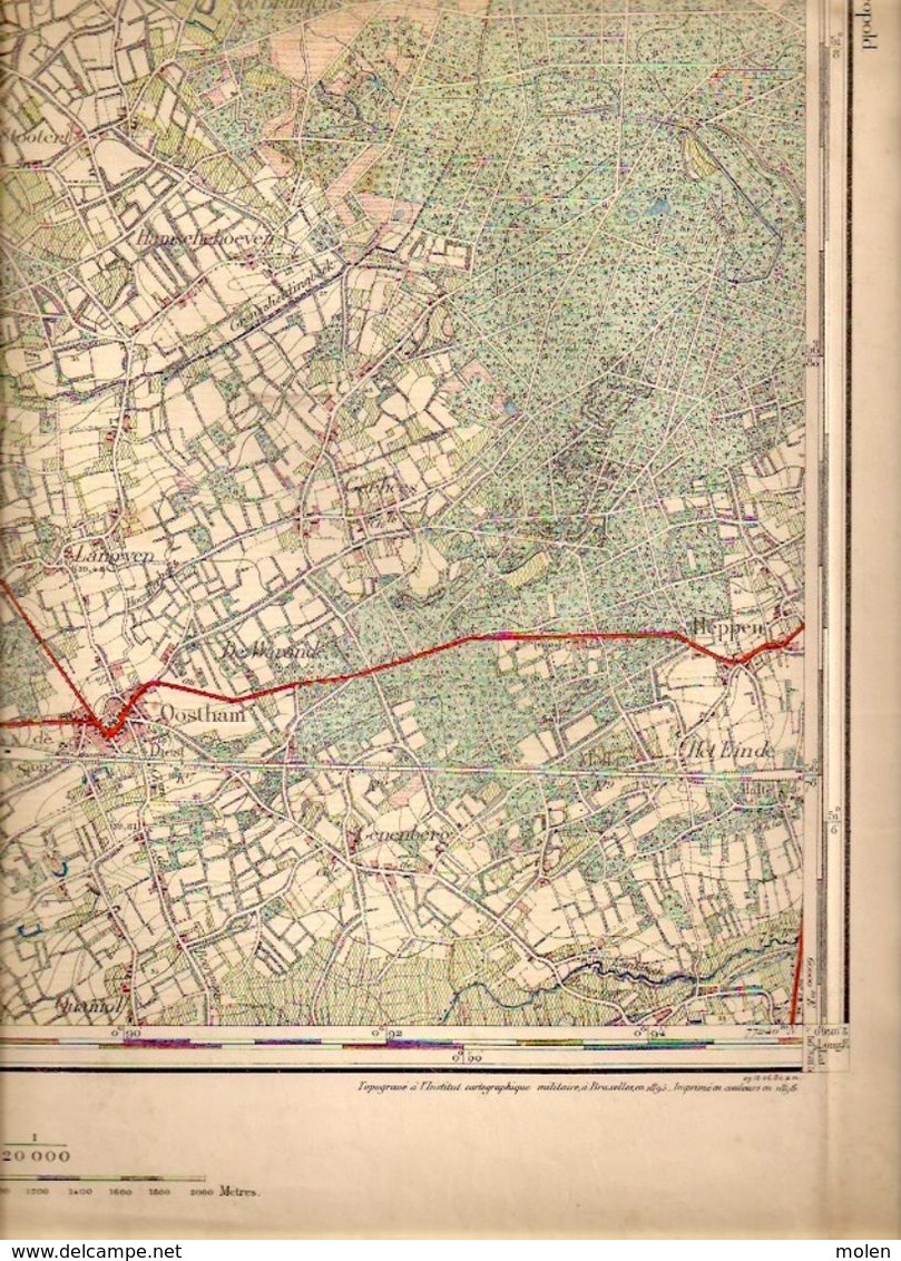 STAFKAART 17/6 Meting 1868 BALEN OLMEN KWAADMECHELEN OOSTHAM HEPPEN GENEBERG ROSSELAAR HOOLST REISBERGEN GERHEIDE S381 - Balen