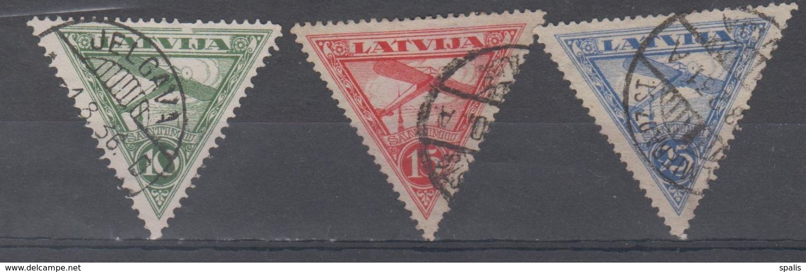 Latvia 1928 Mi 129-31 Used Aviation - Lettland