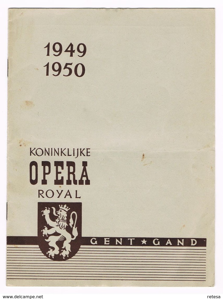 PROGRAMMA OPERA GENT 1949/1950  OPERA  HOFFMANN'S  VERTELLINGEN - Programmes