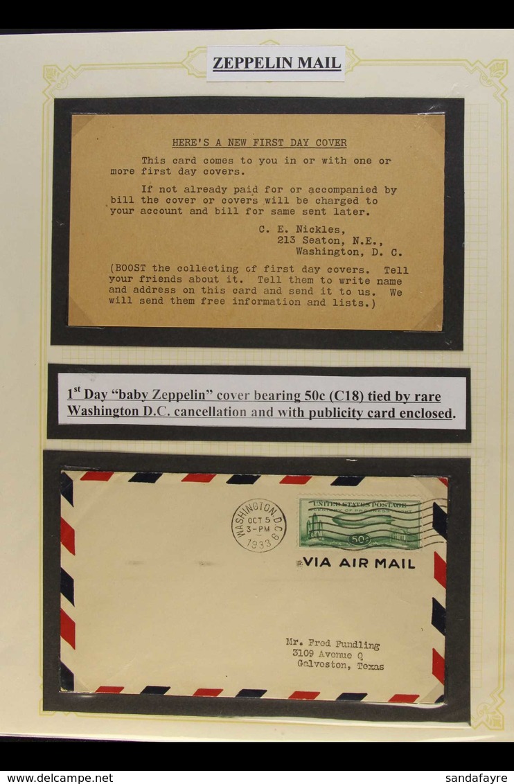 ZEPPELIN MAIL - THE DECLINE OF THE AIRSHIP Interesting, Well Written Up Collection Of US Airship Mail From The 1925 Airs - Otros & Sin Clasificación