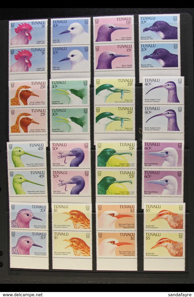 BIRDS ON STAMPS Tuvalu 1988 Birds Set Complete (SG 502/17) Both As An IMPERFORATE PROOF SET And Also A PERFORATED SET WI - Ohne Zuordnung