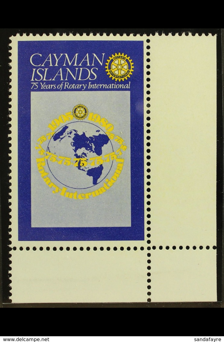 ROTARY INTERNATIONAL 1980 CAYMAN ISLANDS 50c With BLACK OMITTED (Royal Cypher & Face Value), SG 499a, Very Fine Never Hi - Unclassified