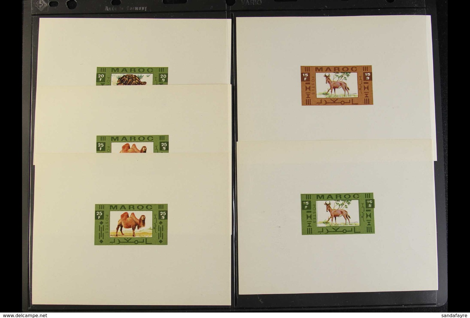 WILDLIFE Morocco Circa 1960s/70s Unissued Design In A Group Of Imperforate Colour Proofs With Values To 45f, Depict Came - Non Classés