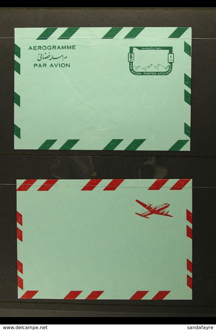 AEROGRAMME 1964 6a Red & Green PROOF PAIR Of The Red Only (no Frame Or Inscriptions) AND Green Only (no Plane Etc.), As  - Afghanistan