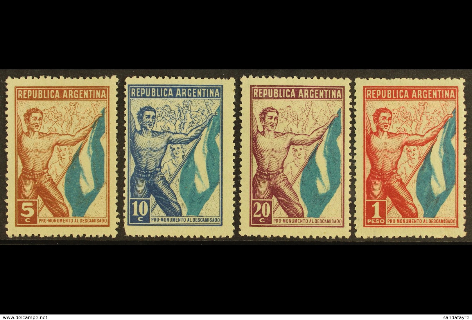 1952 ESSAYS To Commemorate The "Shirtless Ones". 5c, 10c, 20c And 1p, Inscribed "PRO-MONUMENTO AL DESCAMISADO", MINT WIT - Autres & Non Classés