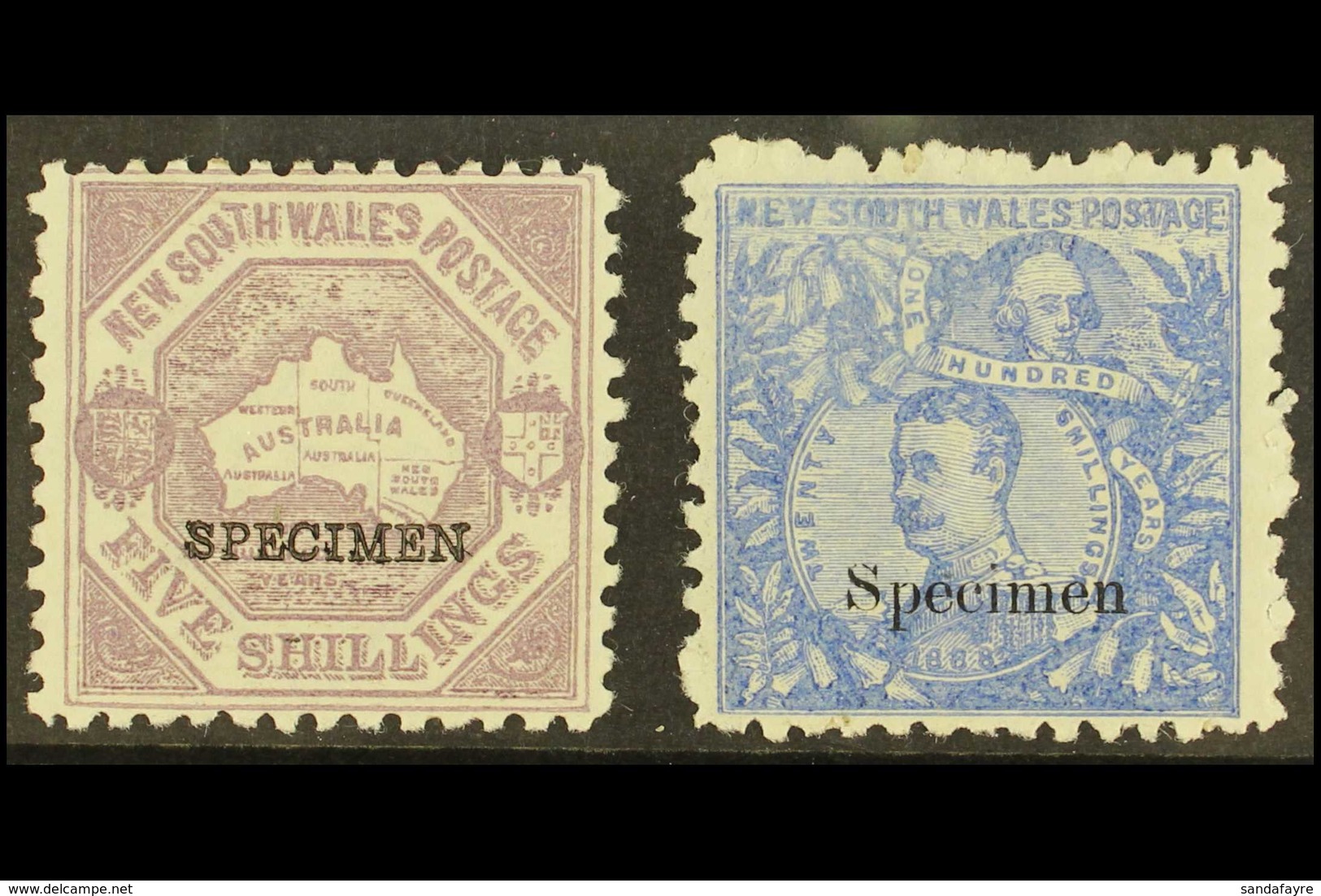 NEW SOUTH WALES 1890 5s & 10s Centenary Issue Opt'd "SPECIMEN", SG 263s/64s, Mint Part OG, Fresh And Attractive (2 Stamp - Sonstige & Ohne Zuordnung