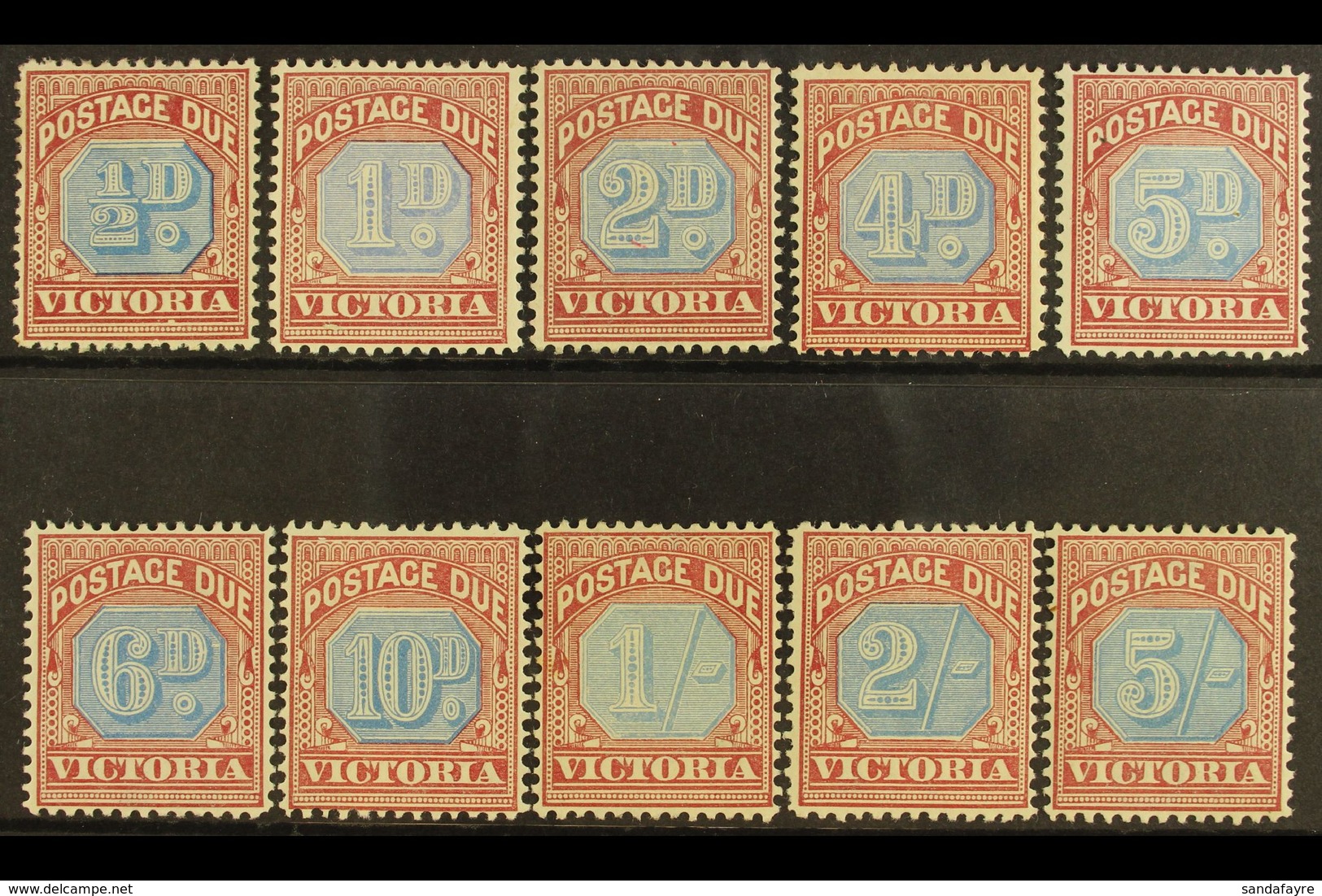 VICTORIA POSTAGE DUES 1890-94 Complete Set, SG D1/D10, Fine Mint. (10 Stamps) For More Images, Please Visit Http://www.s - Autres & Non Classés