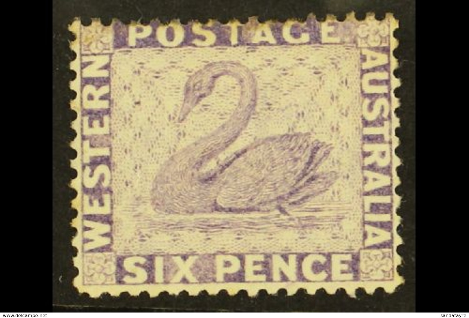 WESTERN AUSTRALIA 1864-79 6d Violet WATERMARK SIDEWAYS, SG 57b, Very Fine Mint, Lightly Hinged. For More Images, Please  - Autres & Non Classés