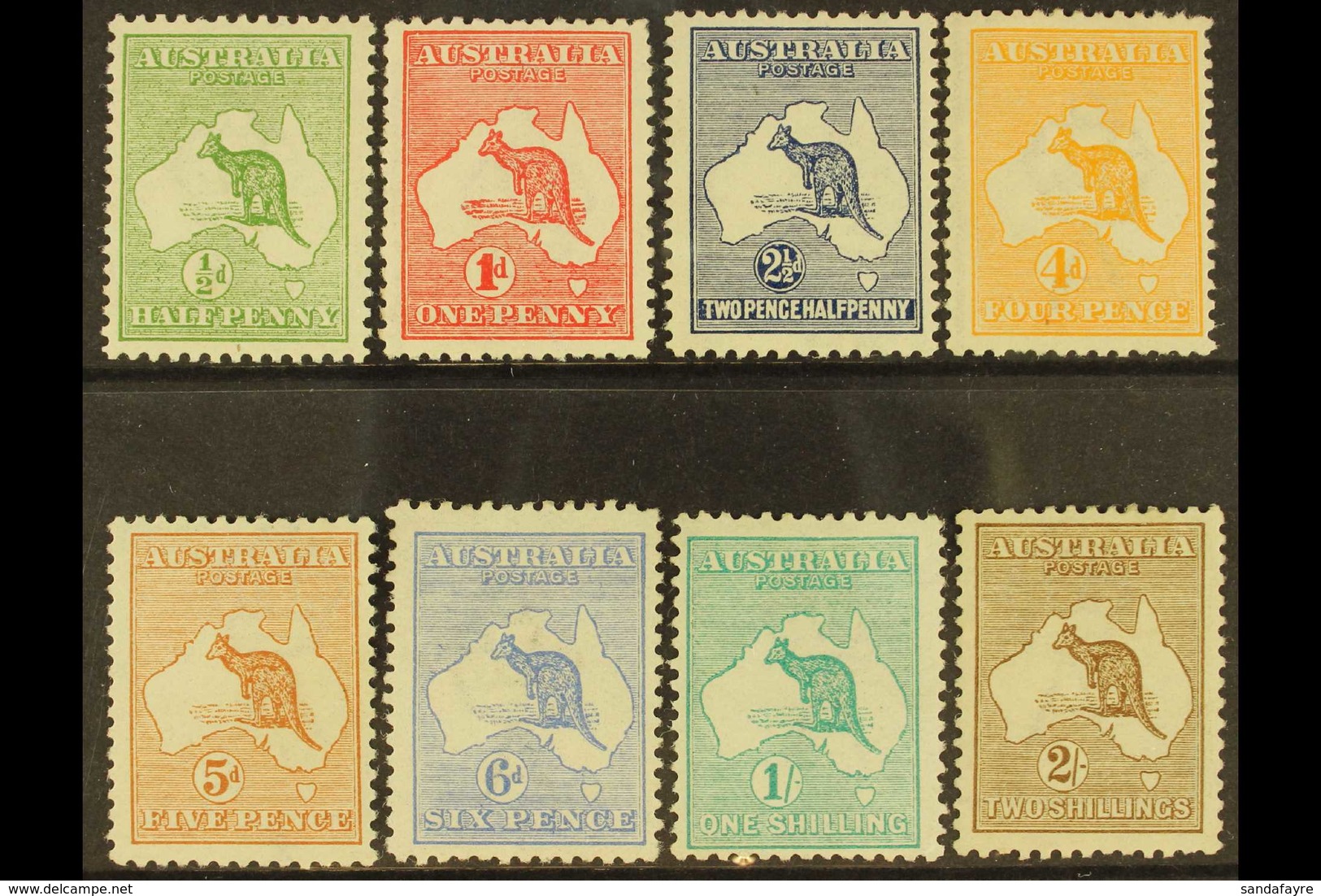 1913 Kangaroo First Watermark Values To 2s Brown Missing The 2d, 3d & 9d Values, SG 1 - 12, Mint With Lovely Fresh Colou - Sonstige & Ohne Zuordnung