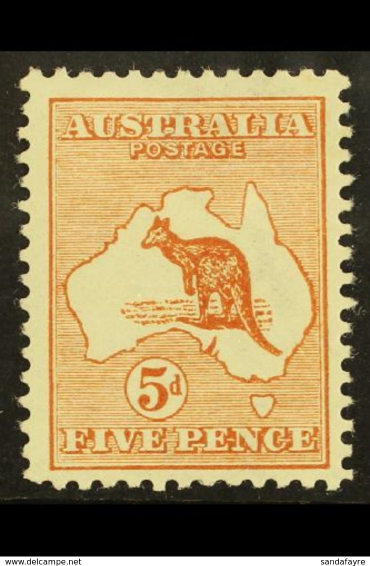 1913-14 5d Chestnut Kangaroo, Die II, SG 8, Fine Mint.  For More Images, Please Visit Http://www.sandafayre.com/itemdeta - Sonstige & Ohne Zuordnung