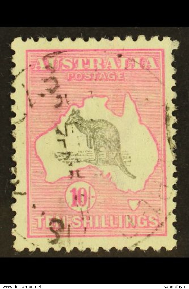 1915 10s Grey And Bright Aniline Pink, SG 43a, Very Fine Used. For More Images, Please Visit Http://www.sandafayre.com/i - Other & Unclassified