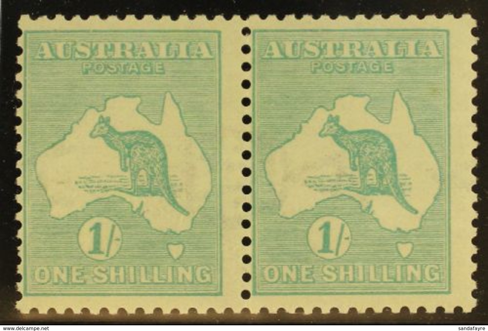 1915-27 1s Blue-green Roo, Die IIB, Watermark Sideways, SG 40ba (BW 33aa) Fine Mint Horiz Pair Which Nicely Shows A Full - Otros & Sin Clasificación